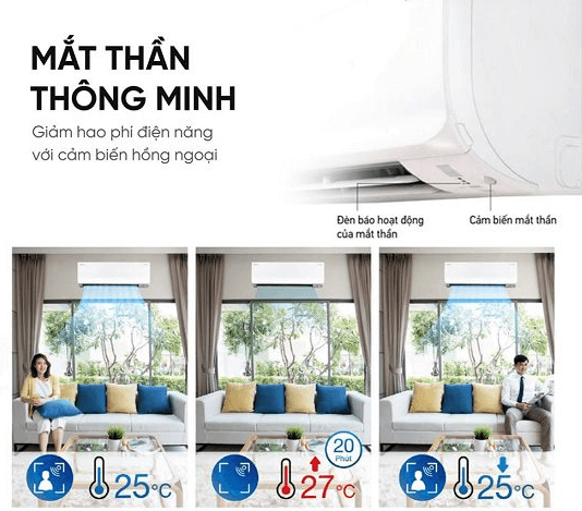 Điều hòa FTXV35QVMV/RXV35QVMV có mắt thần thông minh Điều hòa FTXV35QVMV/RXV35QVMV có mắt thần thông minh