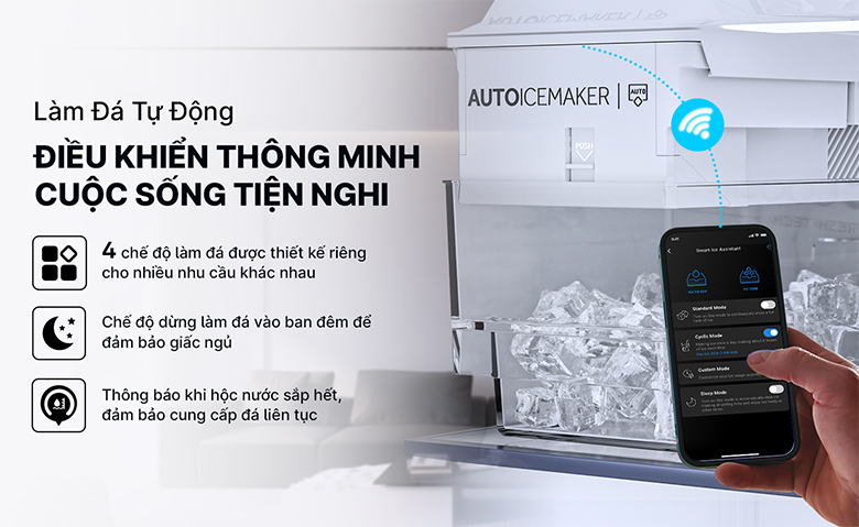 Tủ lạnh Aqua Inverter 455 lít AQR-TA518FA(GL)U1 - Làm đá tự động nhanh chóng