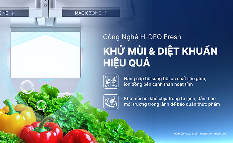 Tủ lạnh Aqua Inverter 455 lít AQR-T518FA(SL) - Công nghệ H - Deo Fresh khử mùi, diệt khuẩn hiệu quả