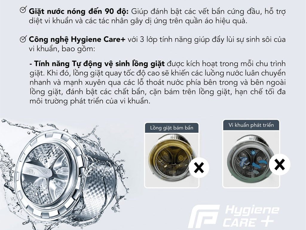 Máy giặt có tính năng vệ sinh lồng giặt Máy giặt