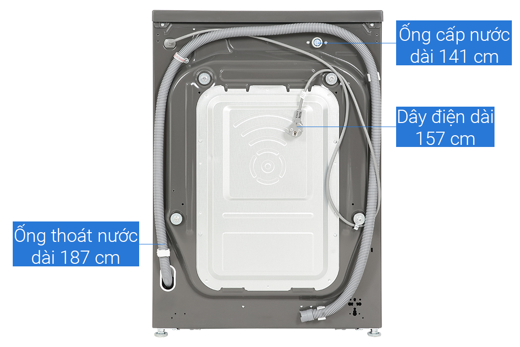Máy giặt FV1410S4M1 có ống cấp nước và thoát nước phía sau Máy giặt FV1410S4M1