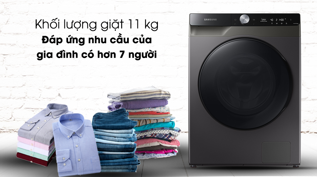 Máy giặt sấy Samsung AI Inverter 11kg WD11T734DBX/SV