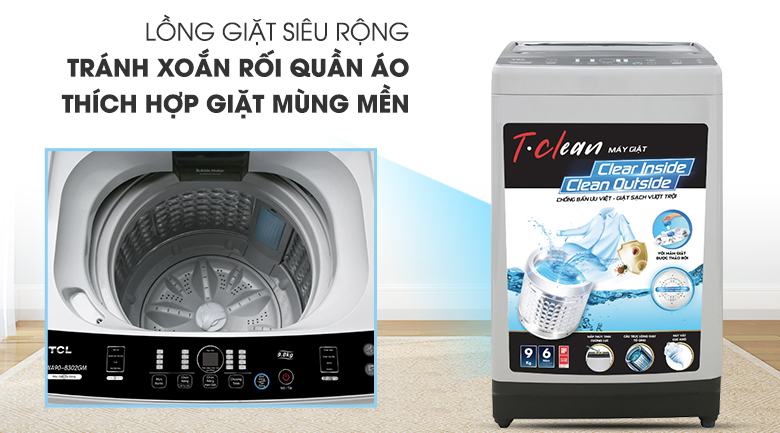 Máy giặt TCL 9 Kg TWA90-B302GM