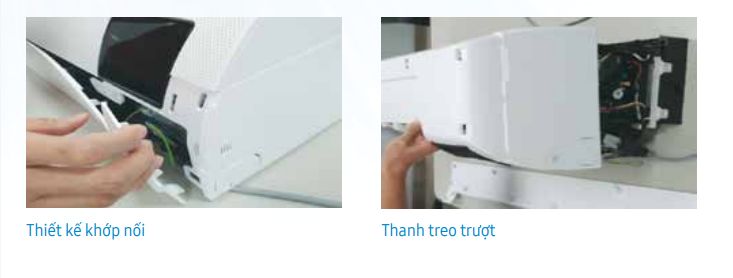 Khớp nối và thanh treo trượt khá linh hoạt, dễ dàng tháo lắp mà không cần dụng cụ.