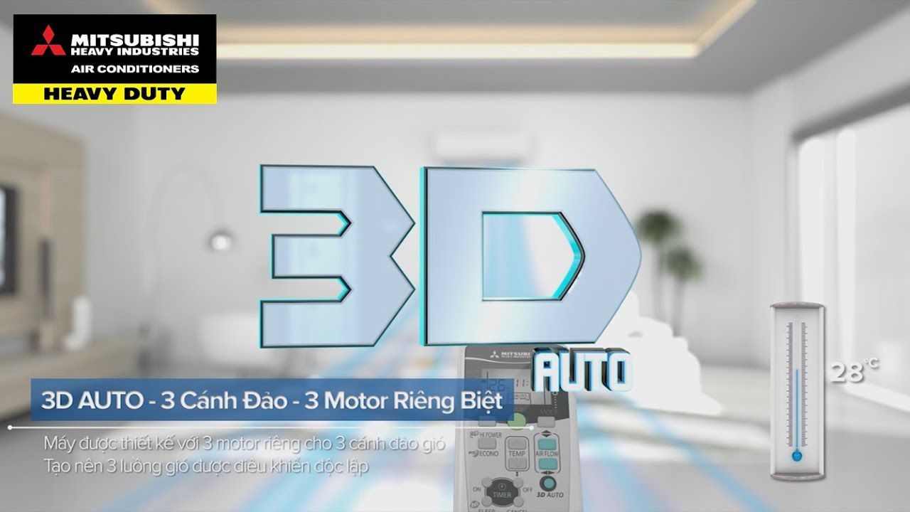 Đảo gió 3D Auto sẽ cung cấp luồng gió 3 chiều