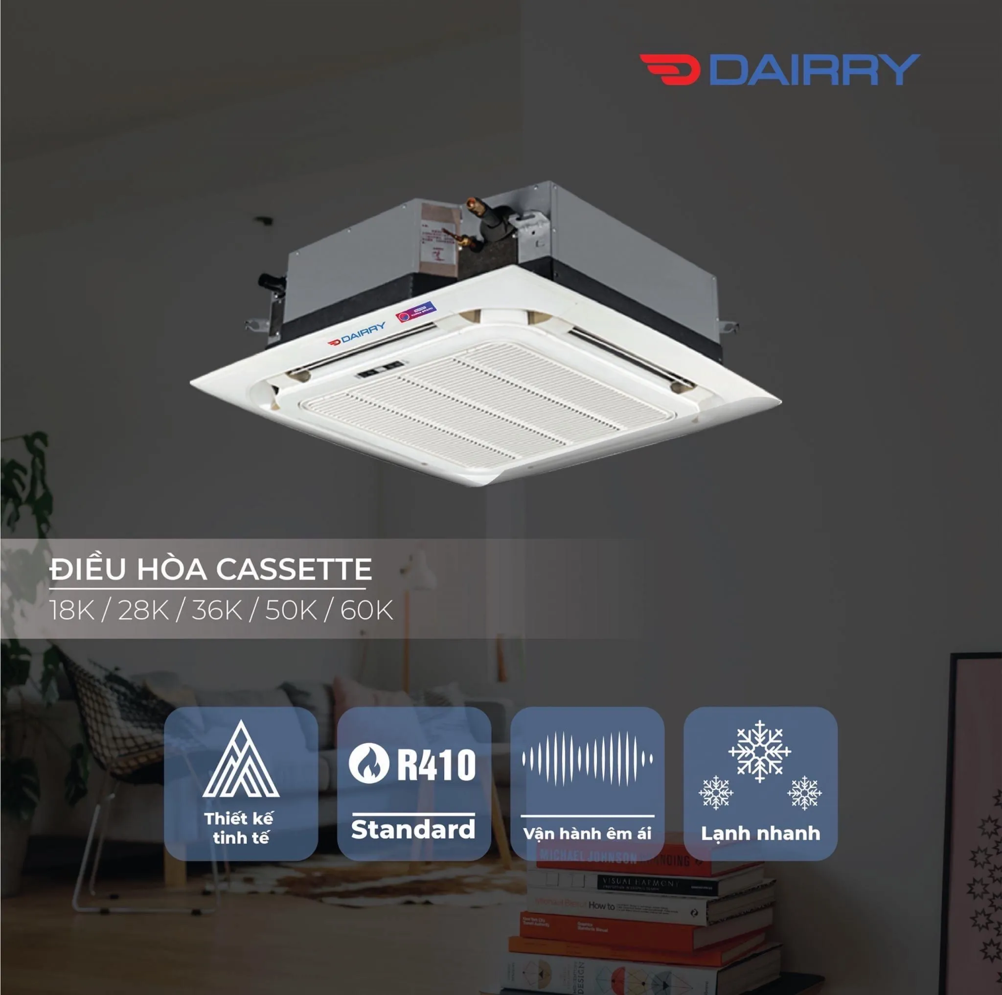 Điều hòa âm trần Cassette Dairry C-DR28KC 28000BTU 1 chiều